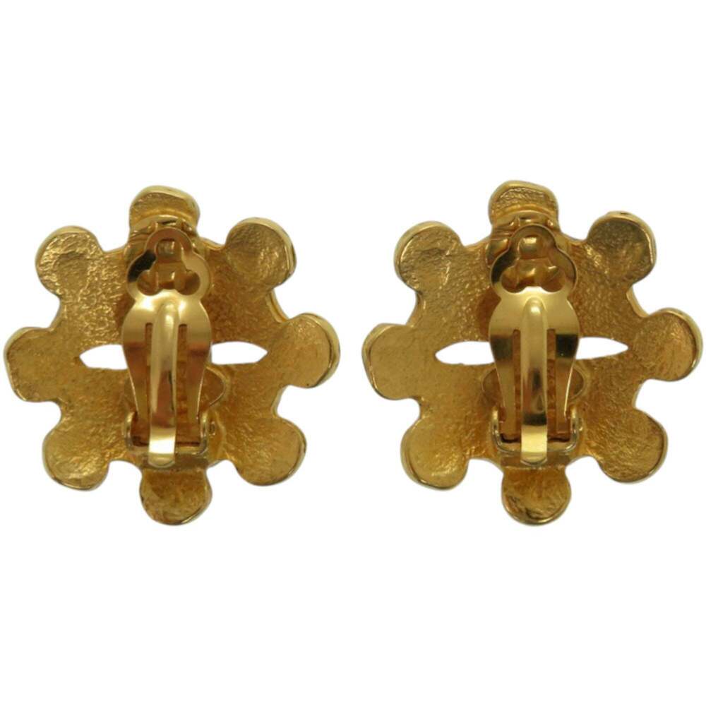 CHANEL Authentic Vintage Gold Logo Earrings - Picture 2 of 5